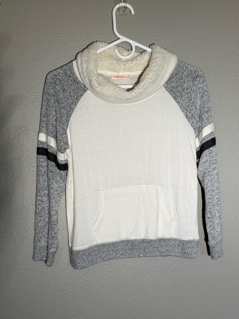 Inspired Hearts Cream & Pink Sherpa-Lined Pullover